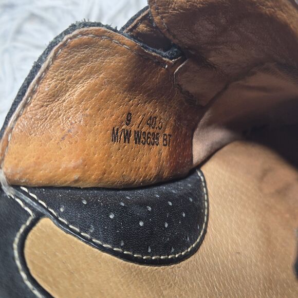 Vintage Y2K Born Womens Size 9/40.5 Chunky Platform Mules Black Leather Shoes - Picture 8 of 11